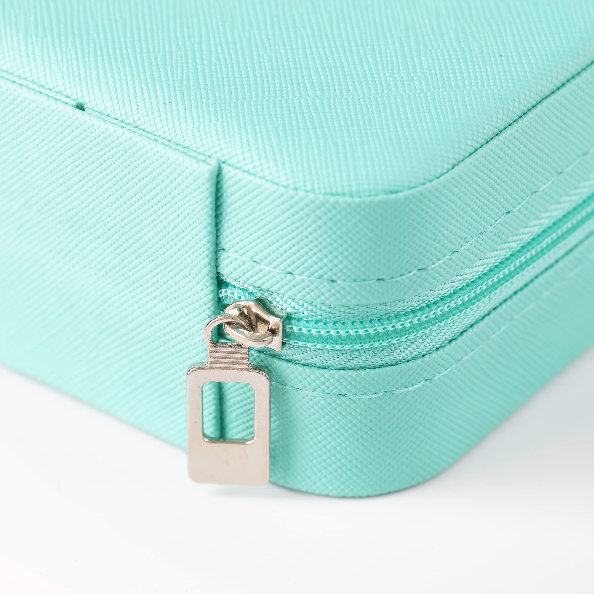 Divani Small Leather Jewelry Box - Portable Travel Jewelry Organizer for Women | Mini Jewelry Storage Case for Earrings, Rings, Necklaces & Bracelets | Perfect for Travel, Gifts & Daily Organization - Blue
