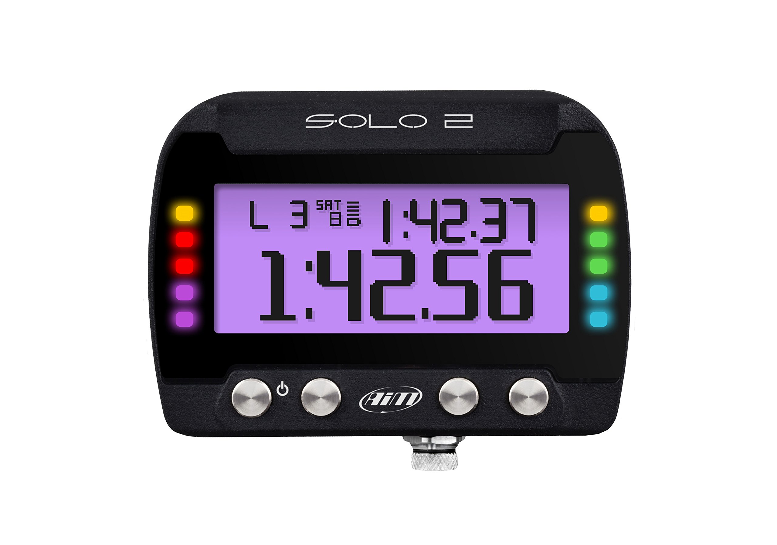 AIM Solo 2 GPS Lap Timer - High Precision Racing Timer with Faster Processing & Configurable LEDs - Perfect for Track Days, Autocross & Motorsport Training