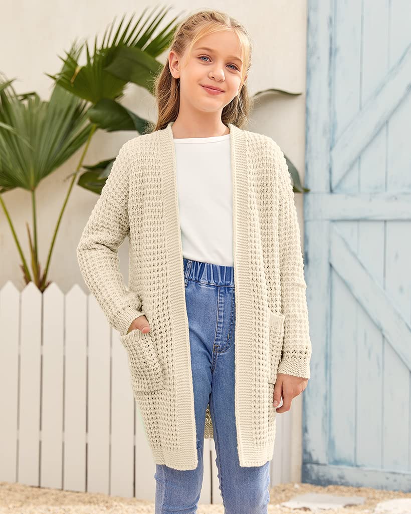 SySea Women's Batwing Long Sleeve Cardigan - Open Front Chunky Knit Sweater Coat with Pockets | Casual Fall Winter Layering Piece for Office, Date Night & Coffee Outings