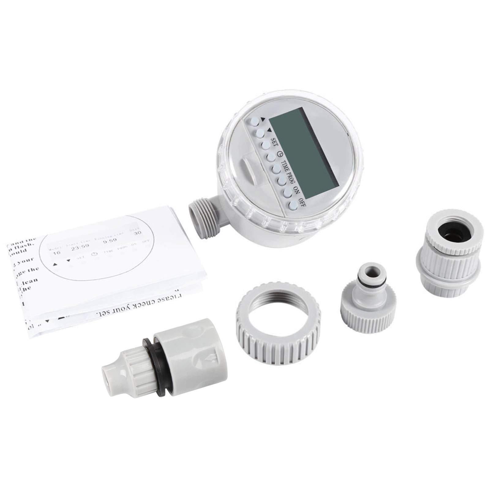 Liyeehao Solar Powered Digital Irrigation Controller - Multi-Program Water Timer for Lawn, Garden & Plant Watering System | Automatic Sprinkler for Outdoor Use