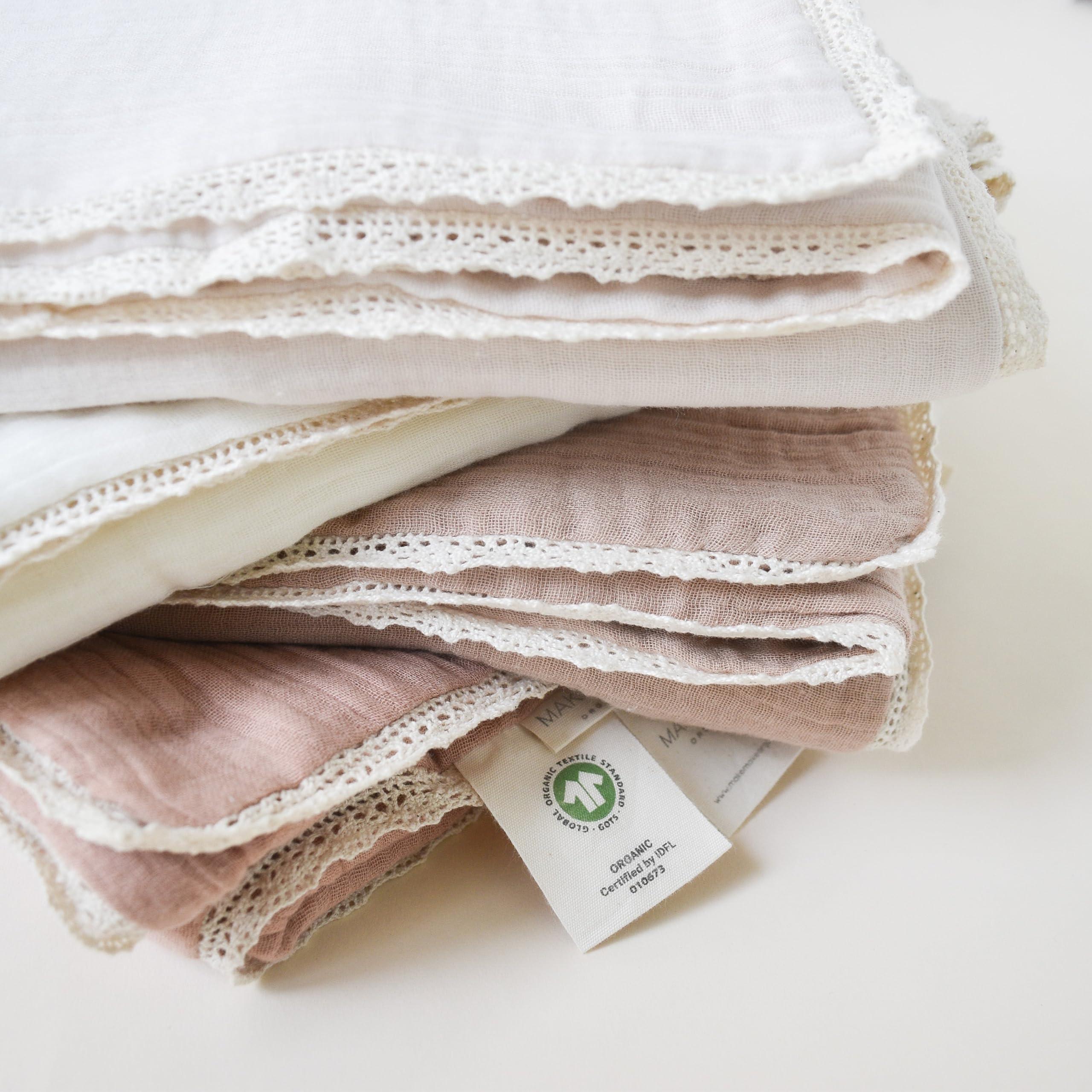 MakeMake Organics GOTS Certified Organic Cotton Muslin Swaddle Blanket - Soft, Breathable & Lightweight Baby Blanket for Boys & Girls - 40