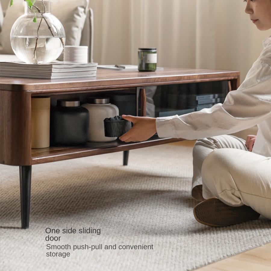 Solid Black Walnut Coffee Table - Handcrafted Wooden Living Room Furniture for Modern Home Decor, Perfect for Lounge, Family Gatherings & Coffee Time