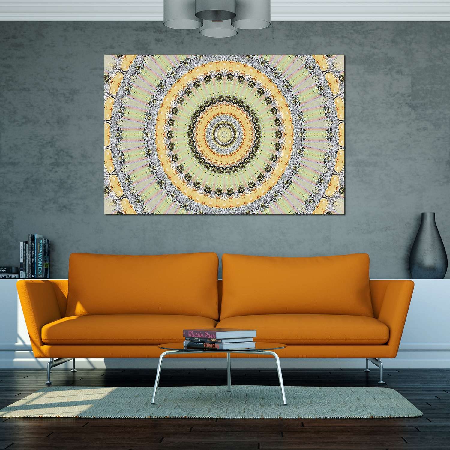 Yellow Mandala Canvas Wall Art - 32