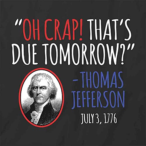 Funny 'Oh Crap That's Due Tomorrow' Printed Graphic T-Shirt - White Cotton Tee for College Students & Procrastinators | School Humor, Last Minute Gifts, Casual Wear