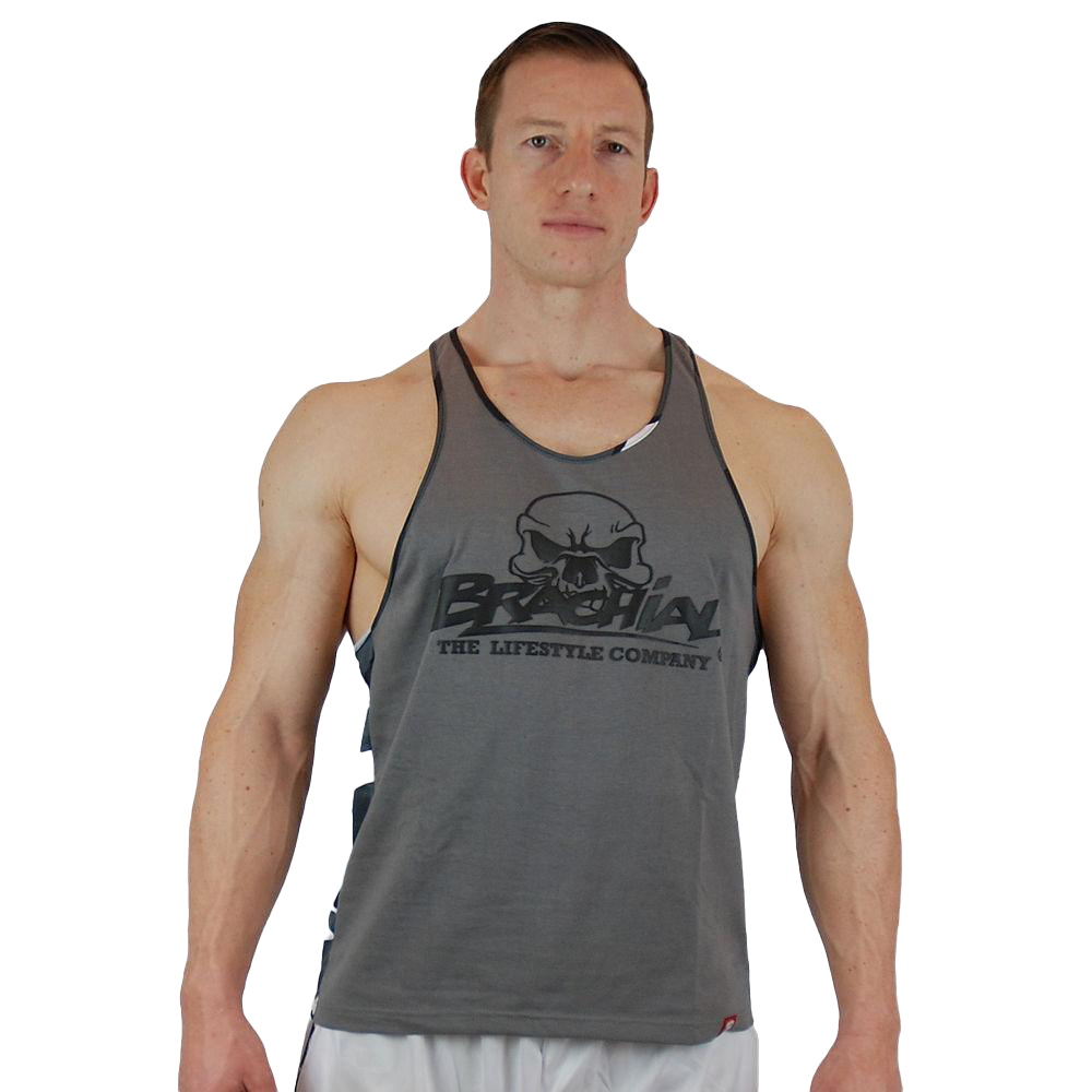 Brachial Tank Top for Men - Comfortable Grey Workout Shirt for Gym, Running & Casual Wear