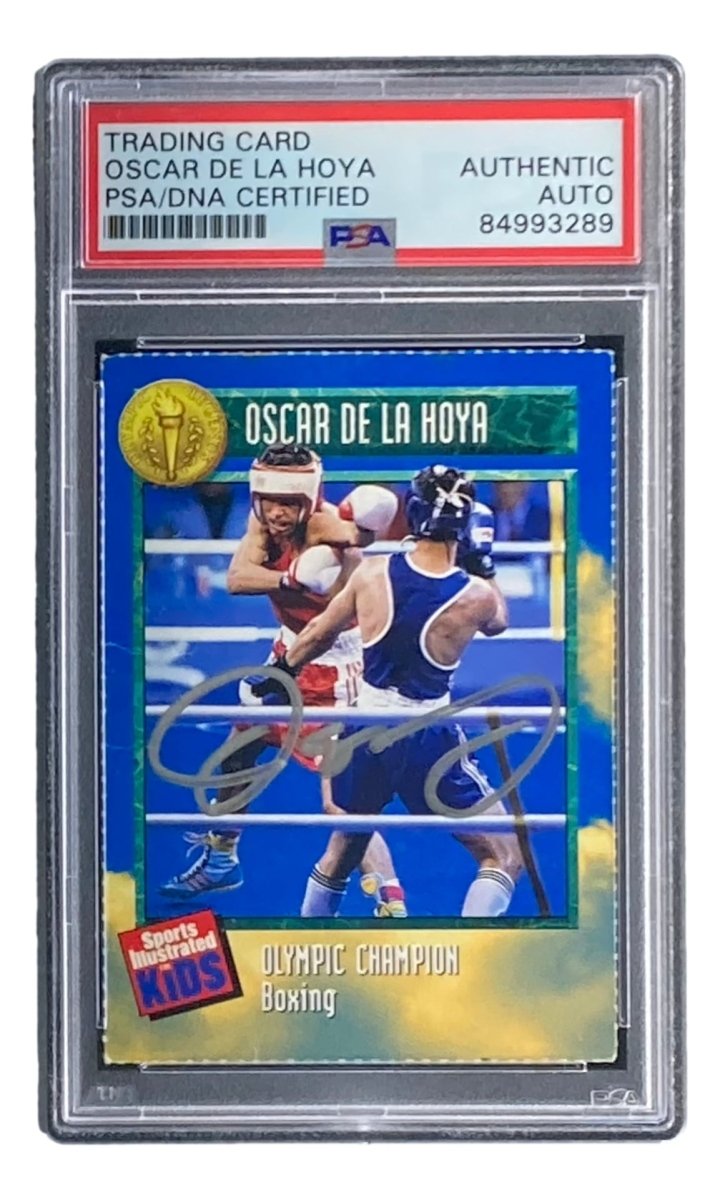 Oscar De La Hoya Autographed 1996 Sports Illustrated For Kids Series 2 #492 Trading Card - PSA/DNA Certified - Rare Collectible Memorabilia for Boxing Fans & Sports Card Collectors - Perfect for Display, Investment or Gift