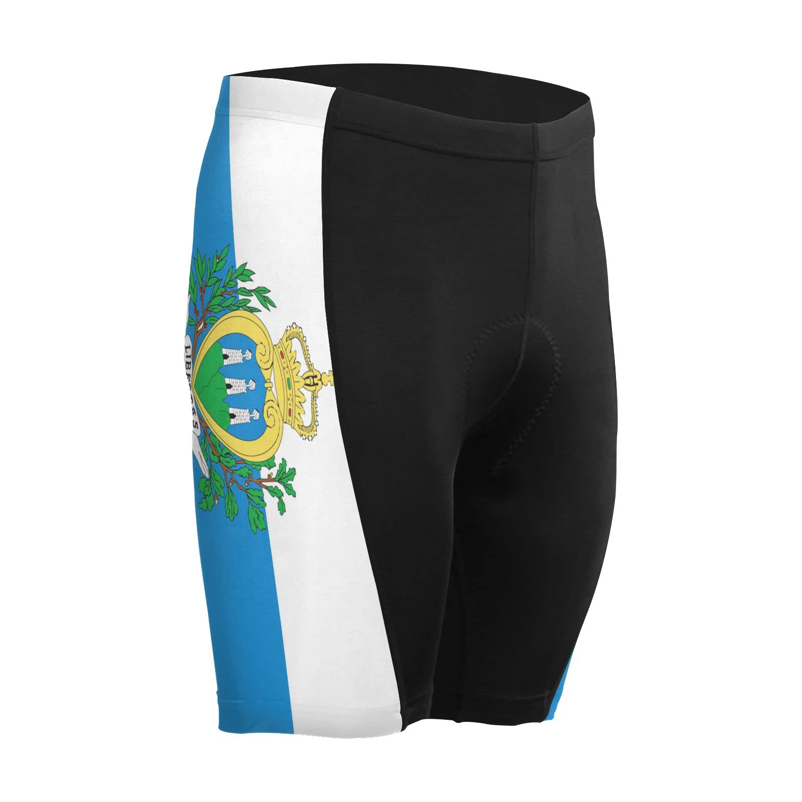 San Marino Flag Men's Padded Cycling Bike Shorts - Breathable Tight Bicycle Shorts for Road & Mountain Biking | Perfect for Training, Racing & Outdoor Sports