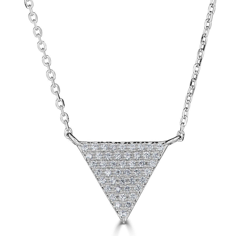 14KT Gold .15 CTW Diamond Triangle Necklace for Women - Elegant & Dainty Jewelry Gift for Anniversary, Birthday & Special Occasions