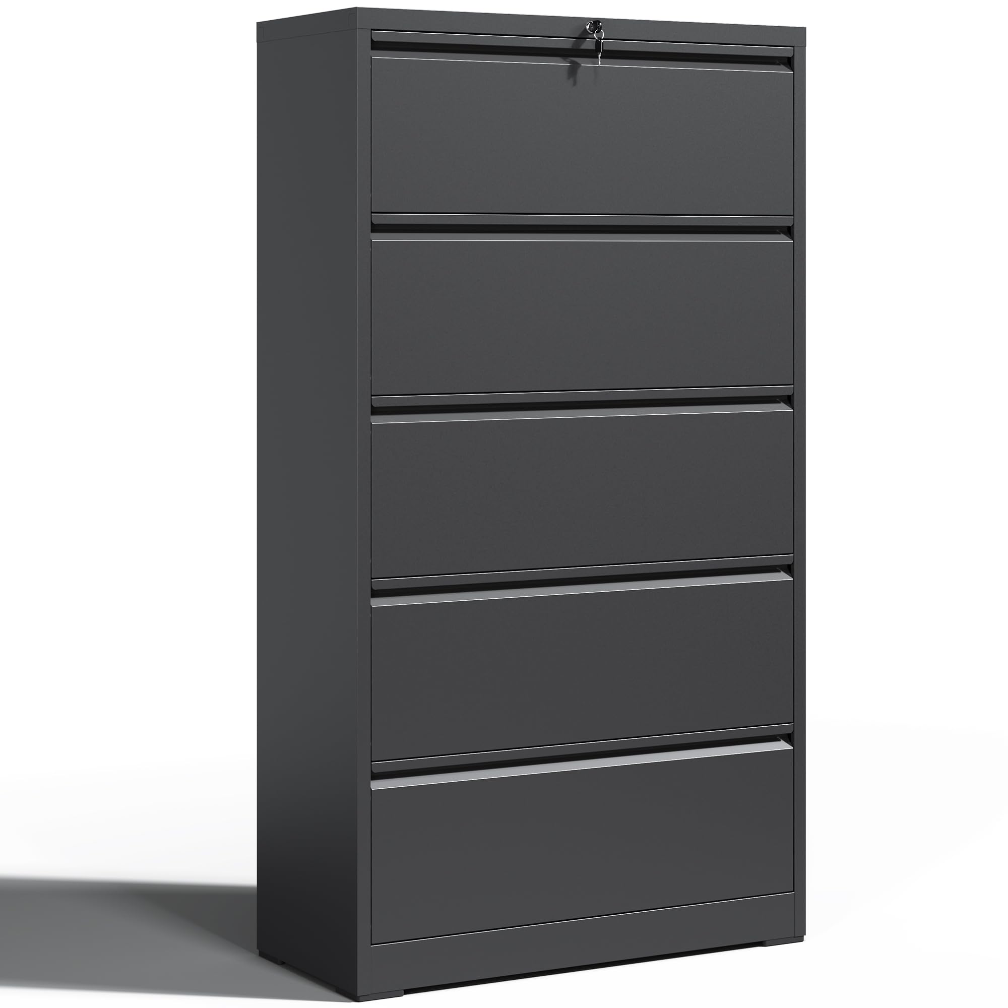 Heavy Duty Locking Metal Filing Cabinet with Drawers - Large Lateral Steel File Cabinet for Legal & Letter Size Documents - Perfect for Home Office, Business Storage & Organization Needs