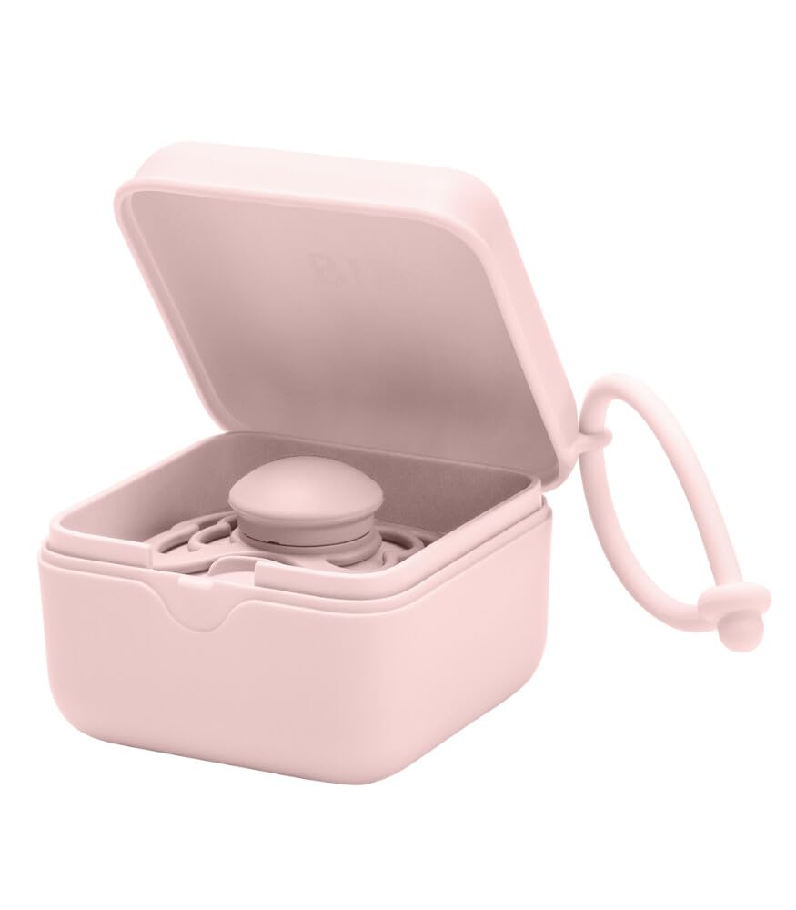 BIBS Pacifier Box with Loop - 100% BPA Free Baby Soother Storage Case | Made in Denmark | Perfect for Travel, Daycare & On-the-Go Parents | Blossom Design