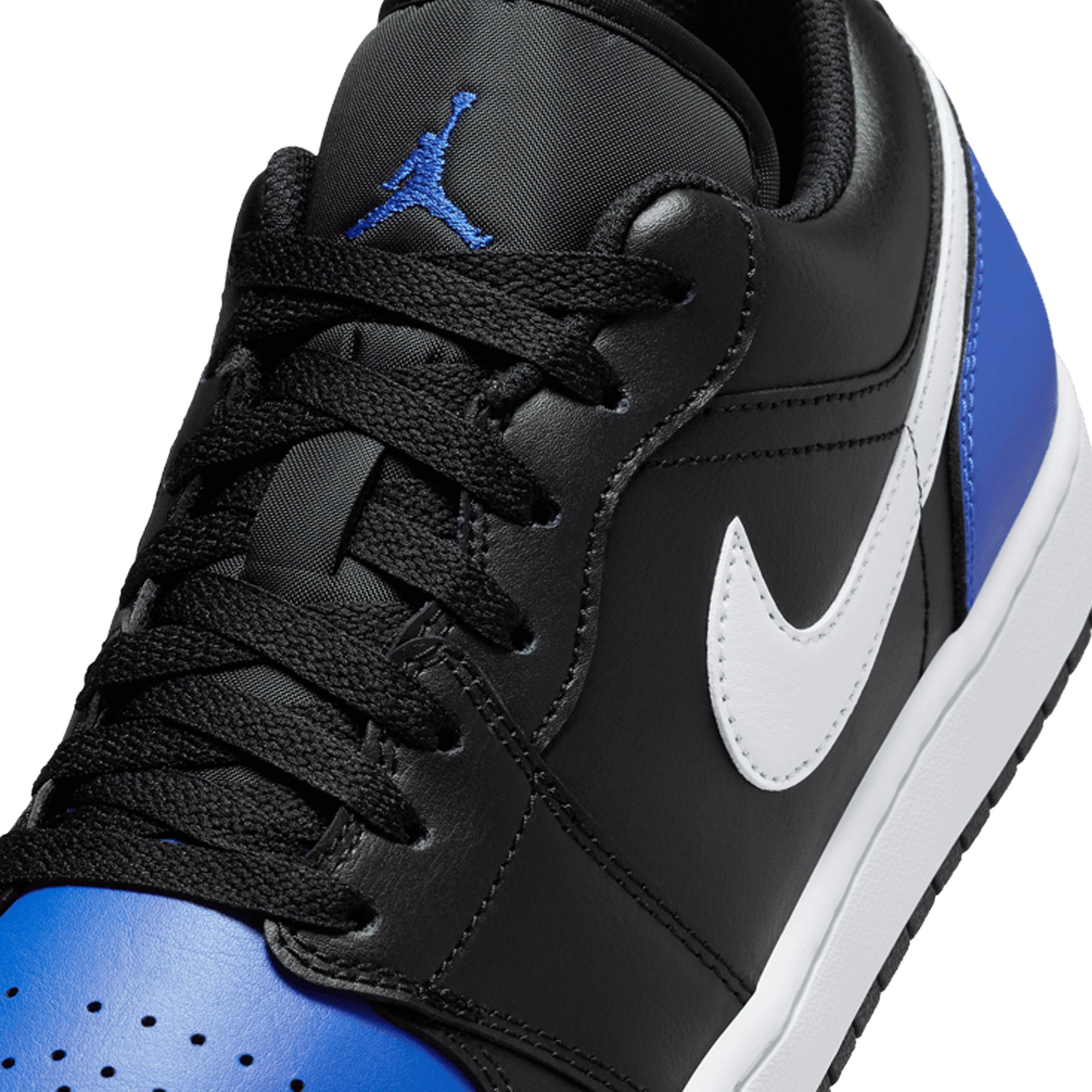 Air Jordan 1 Low 'Black Game Royal White' GS Sneakers (2024) - Stylish Basketball Shoes for Women & Girls - Perfect for Casual Wear, Sports & Street Fashion