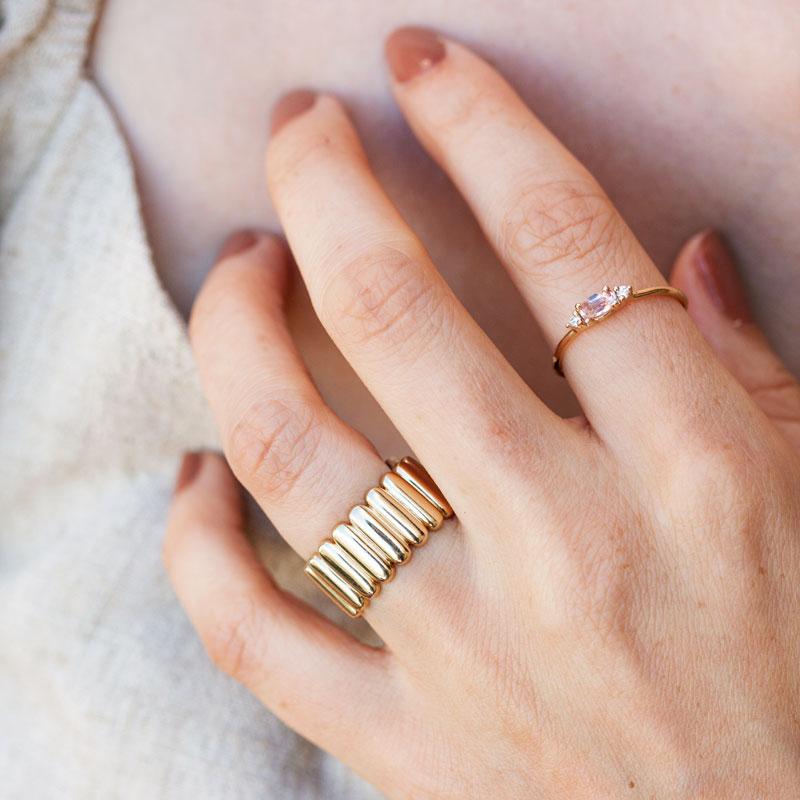 Elegant Pedestal Ring - Sterling Silver or Gold Plated Wedding Band for Women - Perfect for Engagement, Anniversary & Everyday Wear
