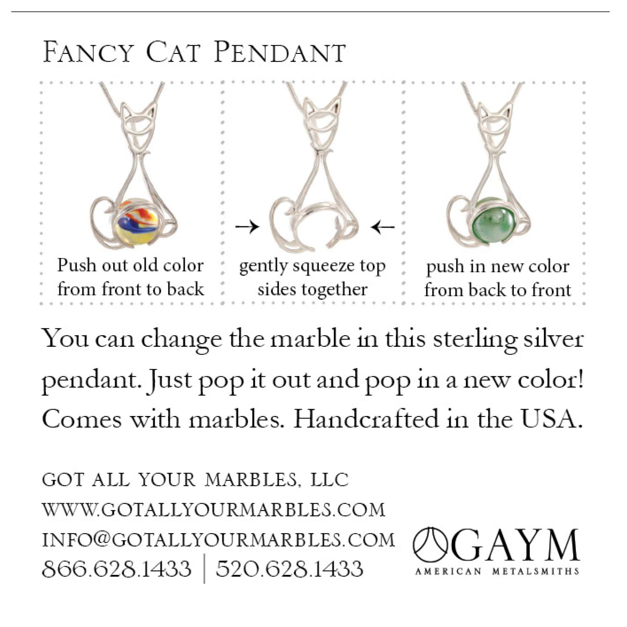 GAYM Elegant Cat Pendant & Marbles Charm Set - Interchangeable Jewelry Accessories for Women | Perfect for Parties, Gifts & Everyday Fashion
