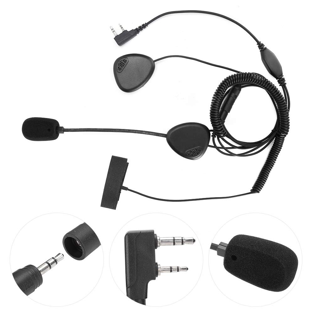 Motorcycle Helmet Headset - K Head Motorbike Bluetooth Intercom System with PTT Button & Noise-Canceling Mic for Two-Way Radio/Walkie Talkie Communication - Perfect for Group Riding, Road Trips & Adventure Tours