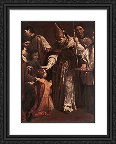 Black Ornate Wood Frame with Double Matting