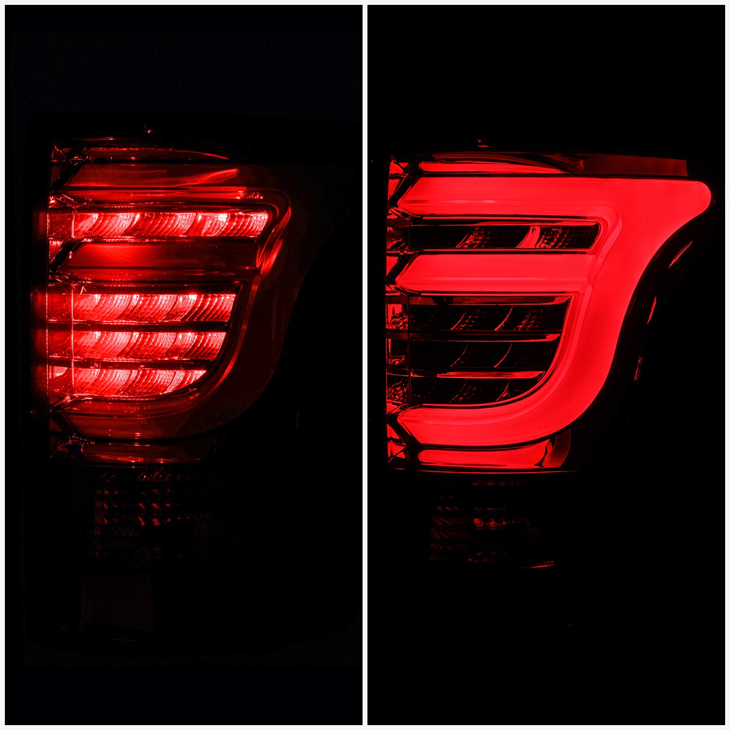 Alpharex PRO-Series LED Tail Lights for 2015-2017 Ford F150 - Red Smoke Lens - Enhanced Visibility & Style - Perfect for Night Driving & Custom Truck Upgrades
