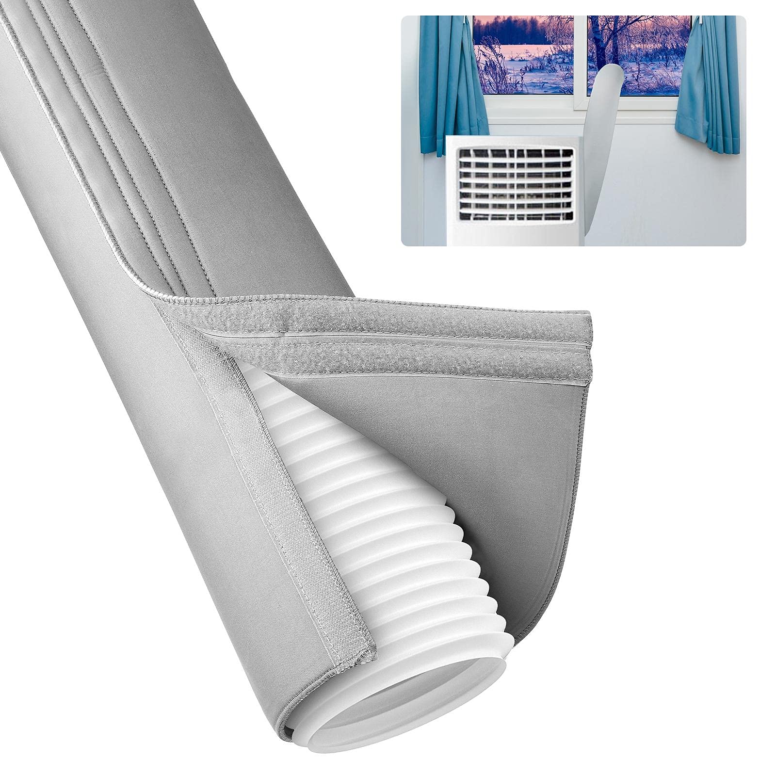Brteyes Universal 5-5.9 Inch Insulated AC Hose Cover - Household Air Conditioner Hose Wrap Sleeve for Energy Efficiency & Protection - Perfect for Home, Office & RV Air Conditioning Systems