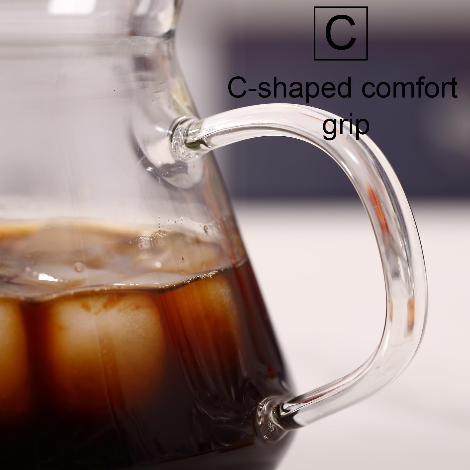 Premium 600ml Glass Coffee Maker - High Borosilicate Glass with Stainless Steel Filter - Manual Pour Over Coffee Carafe (Non-Electric) - Perfect for Home Brewing, Office Use & Camping Trips