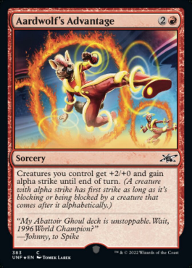 Aardwolf's Advantage (Galaxy Foil) - MTG Unfinity Magic The Gathering Trading Card Game - Collectible Foil Card for Deck Building & Gaming Battles