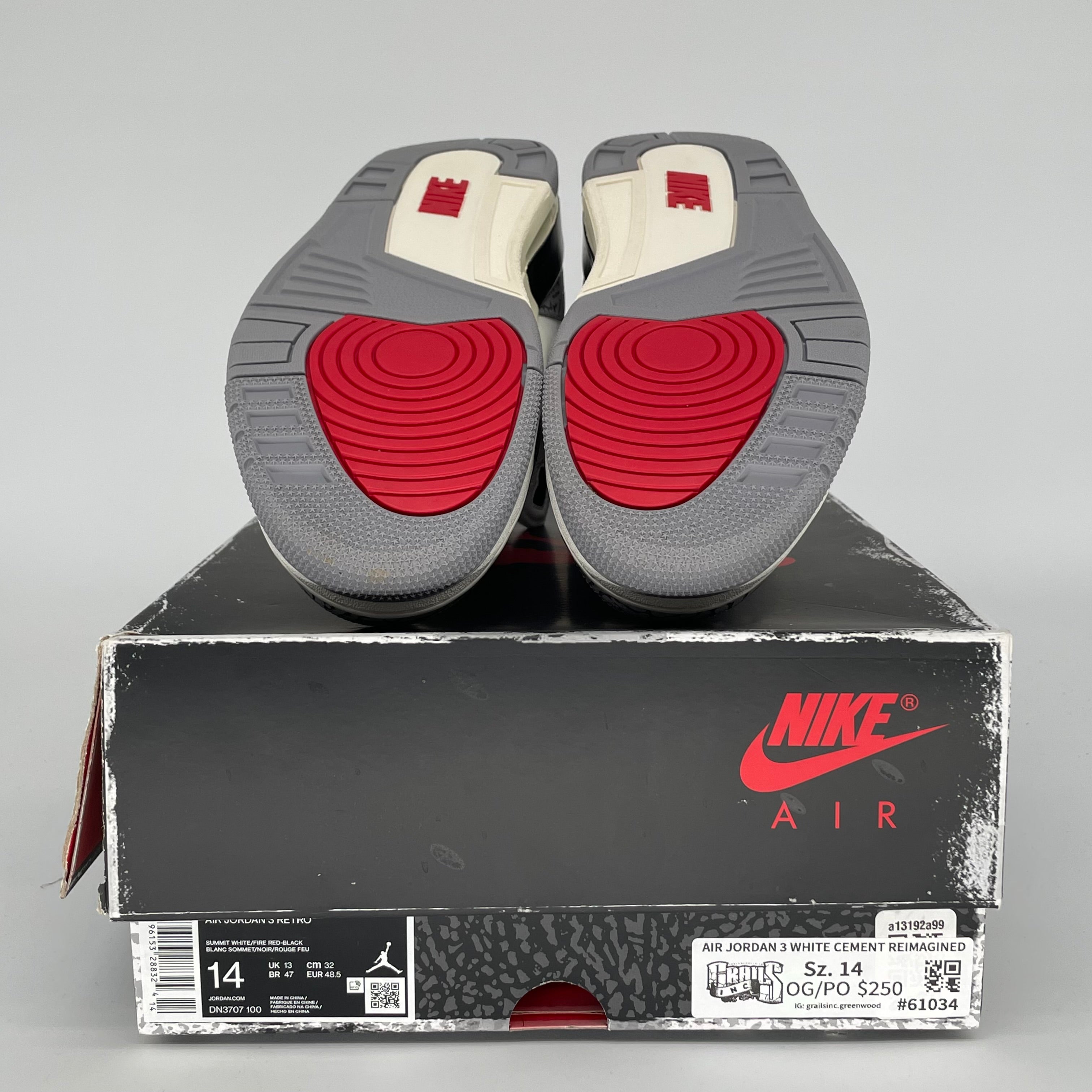 Original Air Jordan 3 White Cement Reimagined Retro Basketball Shoes - Size 14 (DN3707-100) - Authentic Sneakers for Men, Streetwear & Casual Outfits
