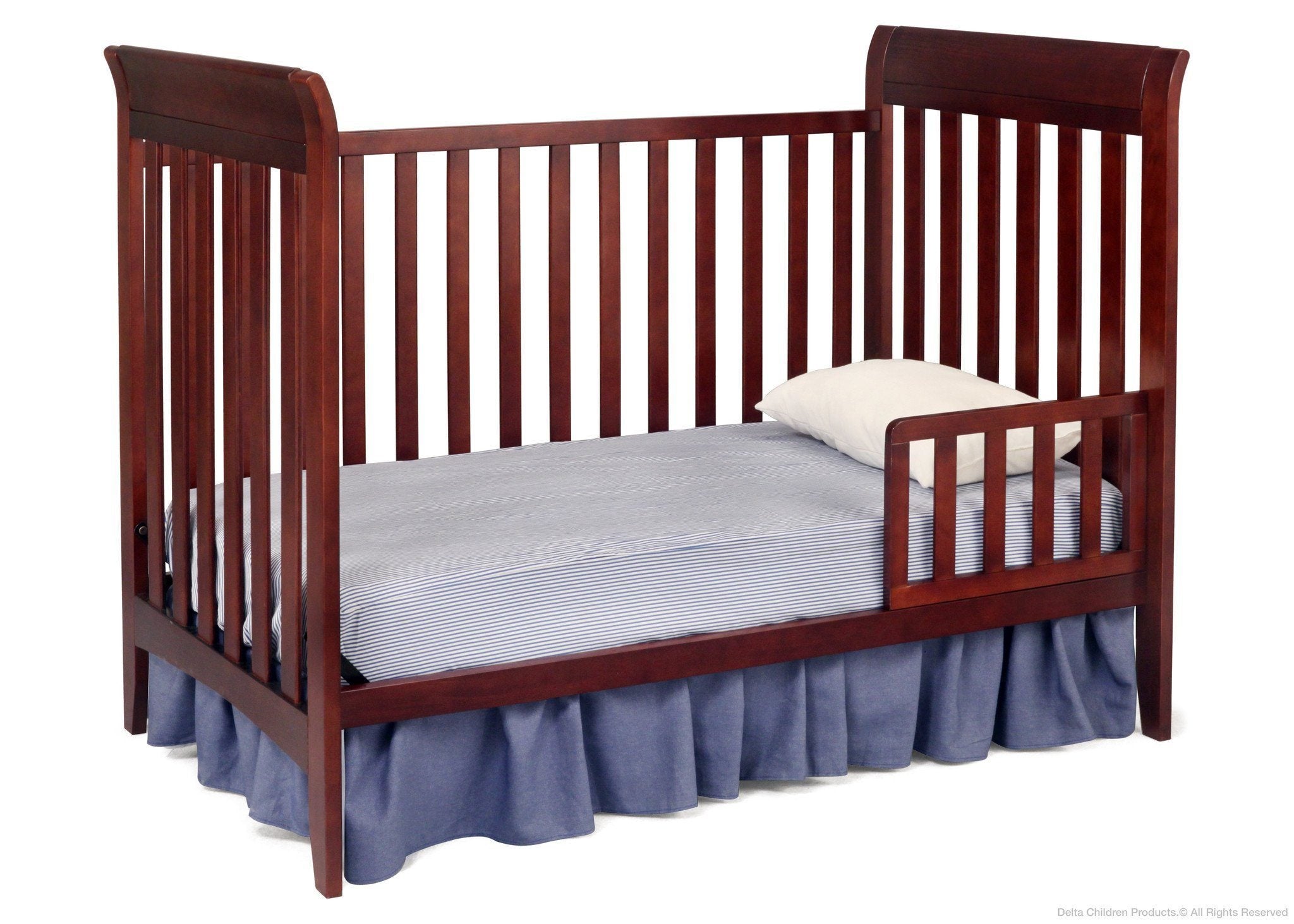 Bayside 3-in-1 Convertible Baby Crib with Toddler Rail - White Nursery Furniture for Newborn to Toddler - Perfect for Small Spaces & Modern Nurseries