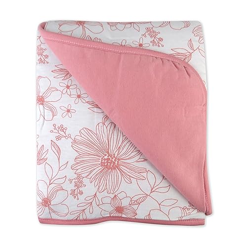 1-pack Sketchy Floral Pink Reversible Quilted Blanket