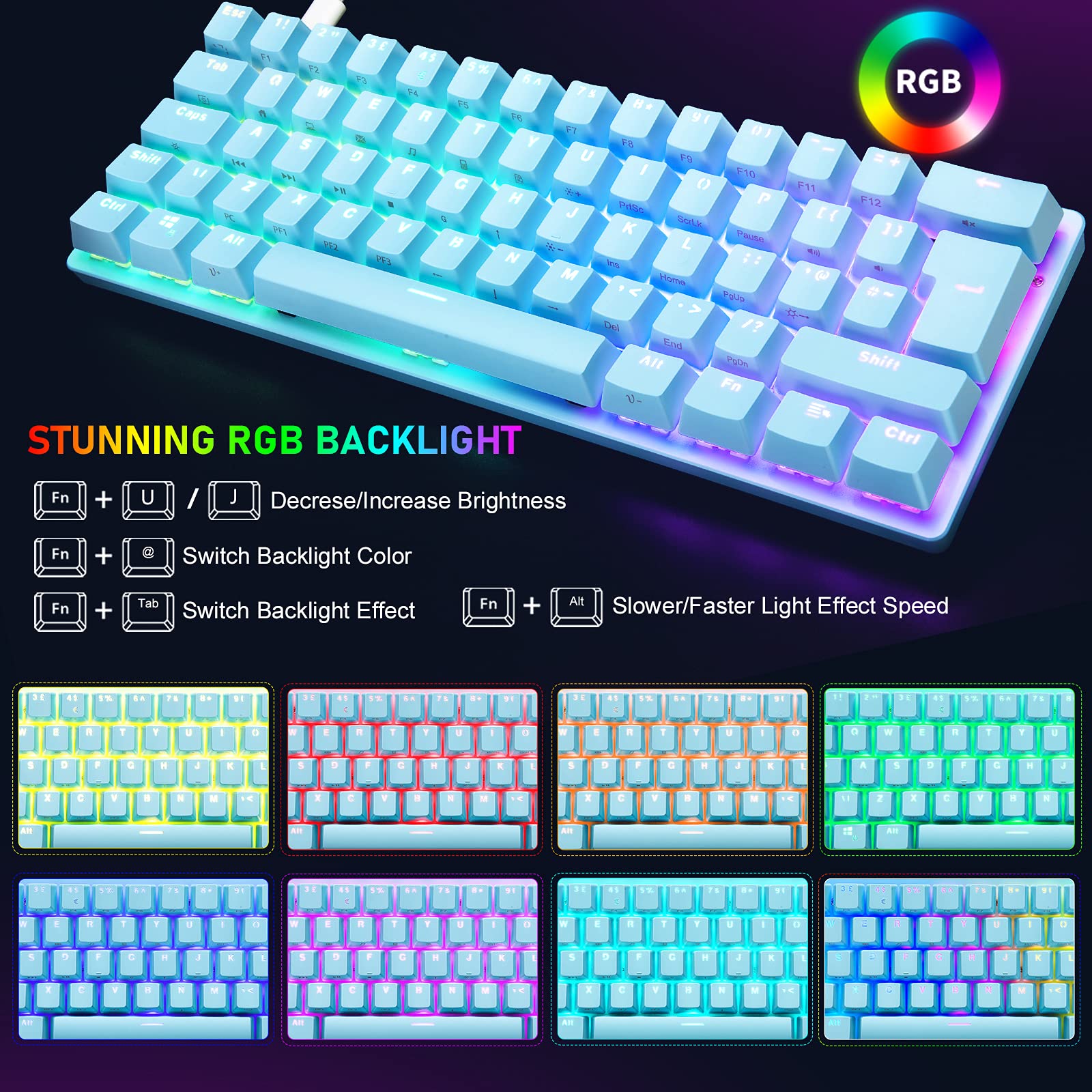 UK Layout RGB Mechanical Gaming Keyboard & Mouse Combo for PC, PS4, Xbox, MAC
