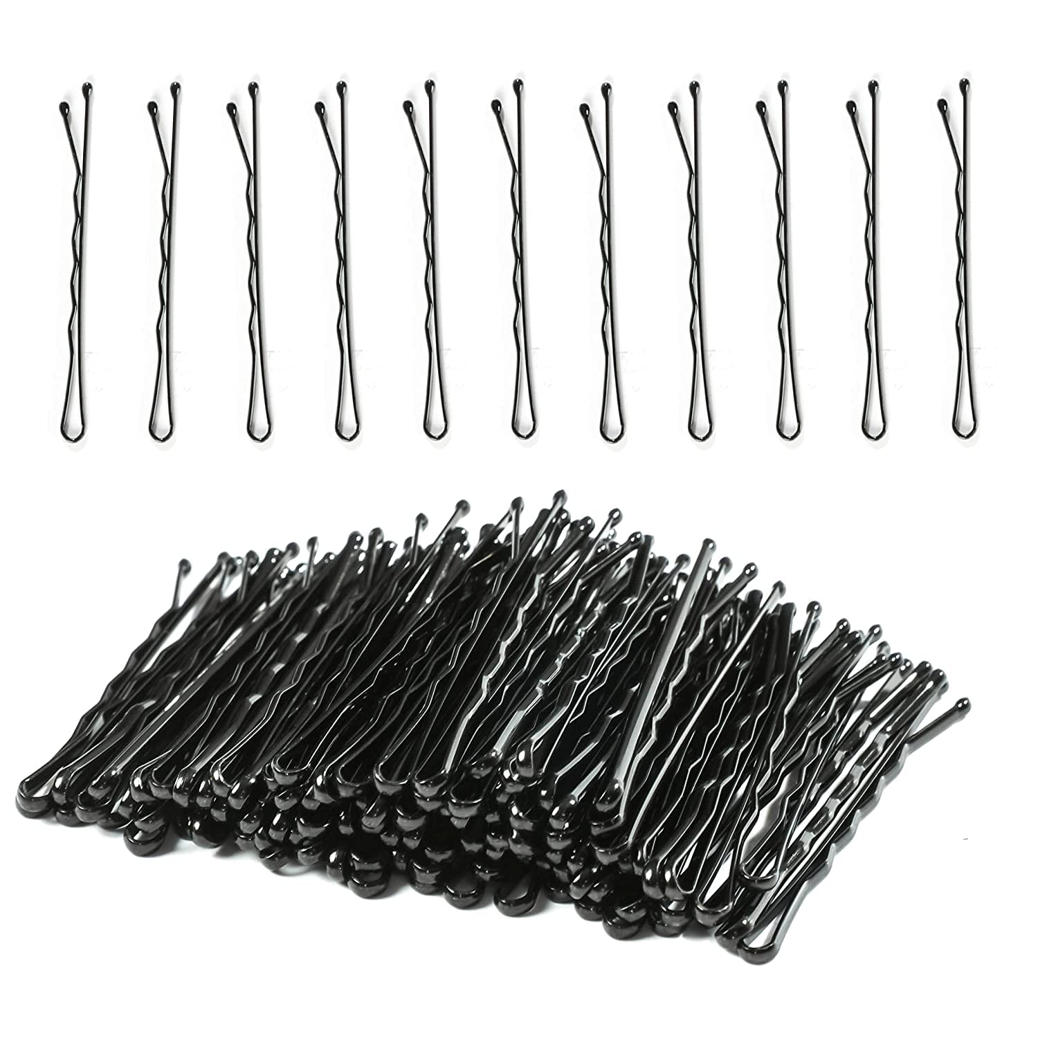 Zeniso® Bobby Pins 300 Pack - Black Hair Pins for Women, Girls & Kids - Premium Wave Hairpins for All Hair Types (2.2 Inch) - Perfect for Styling, Updos, Braids & Everyday Hair Accessories
