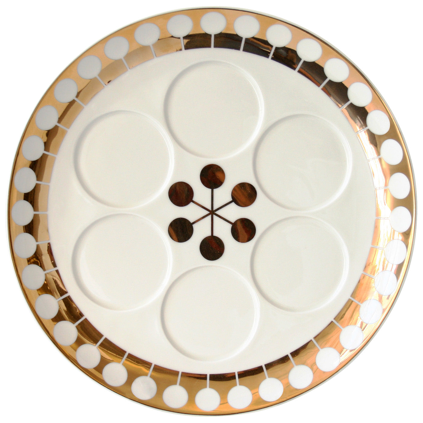 Futura Seder Plate - Elegant Modern Passover Ceremonial Dish for Jewish Holidays, Family Gatherings & Religious Celebrations - Perfect for Home Use & Gift Giving