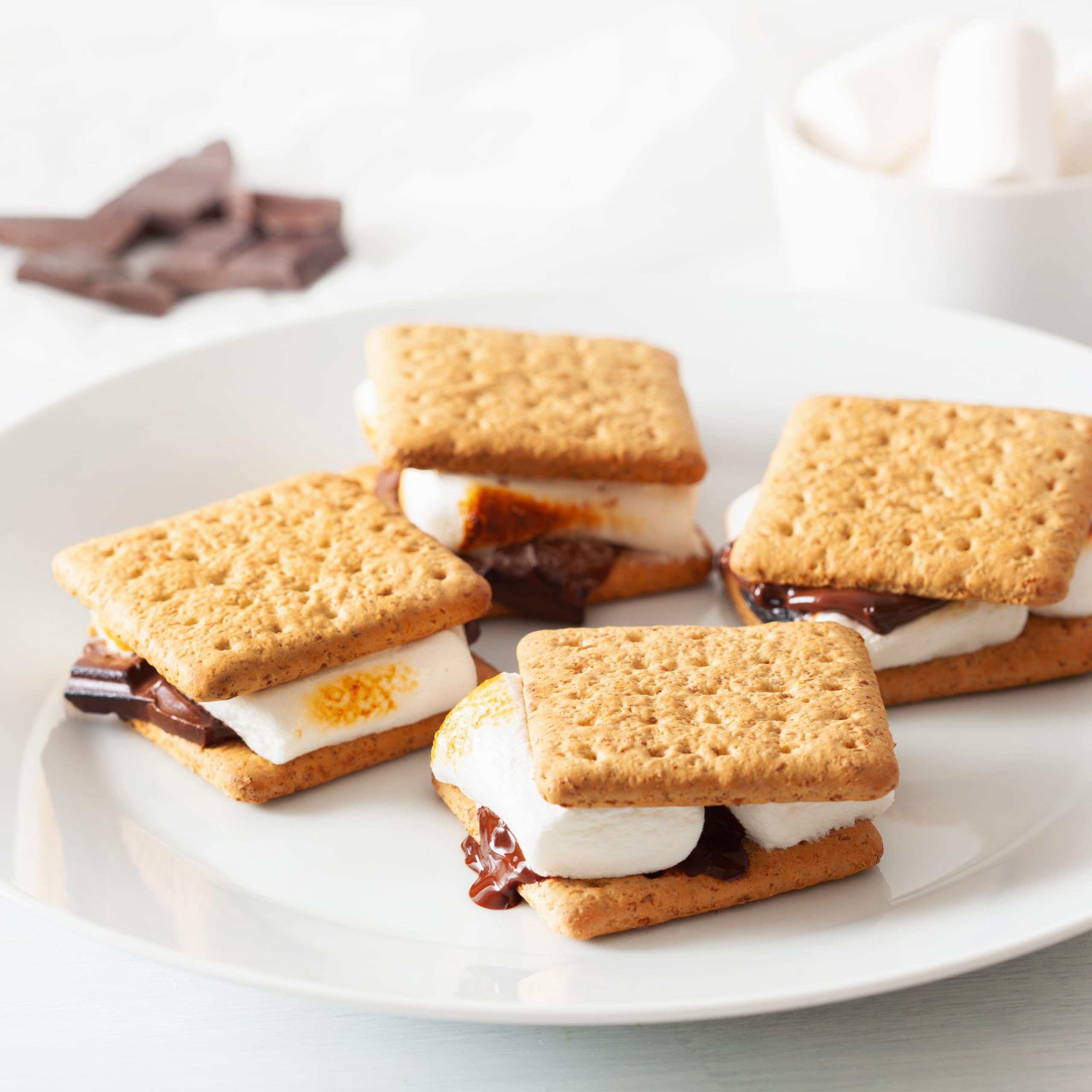 Nostalgia Indoor Electric S'Mores Maker - Stainless Steel Smores Machine with 4 Rotating Trays for Graham Crackers, Chocolate & Marshmallows - Includes 4 Roasting Forks - Perfect for Family Gatherings, Camping Parties & Cozy Winter Nights