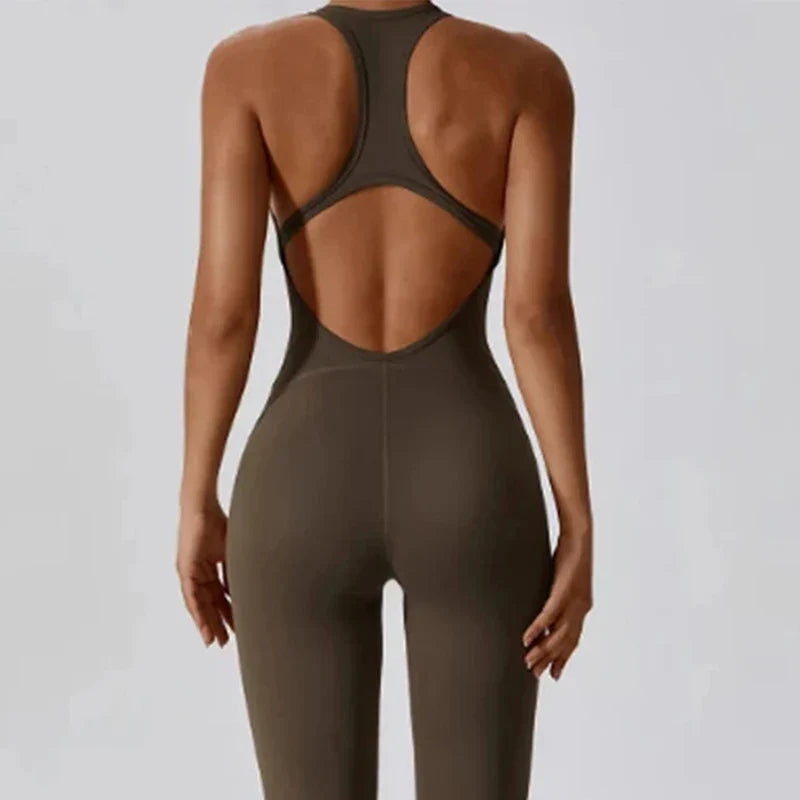 Women's Sexy Gym Tracksuit Bodysuit - Soft One Piece Workout Set for Yoga, Fitness & Sports | Comfortable Siamese Sportswear Jumpsuit for Women | Perfect for Gym, Running & Active Lifestyle