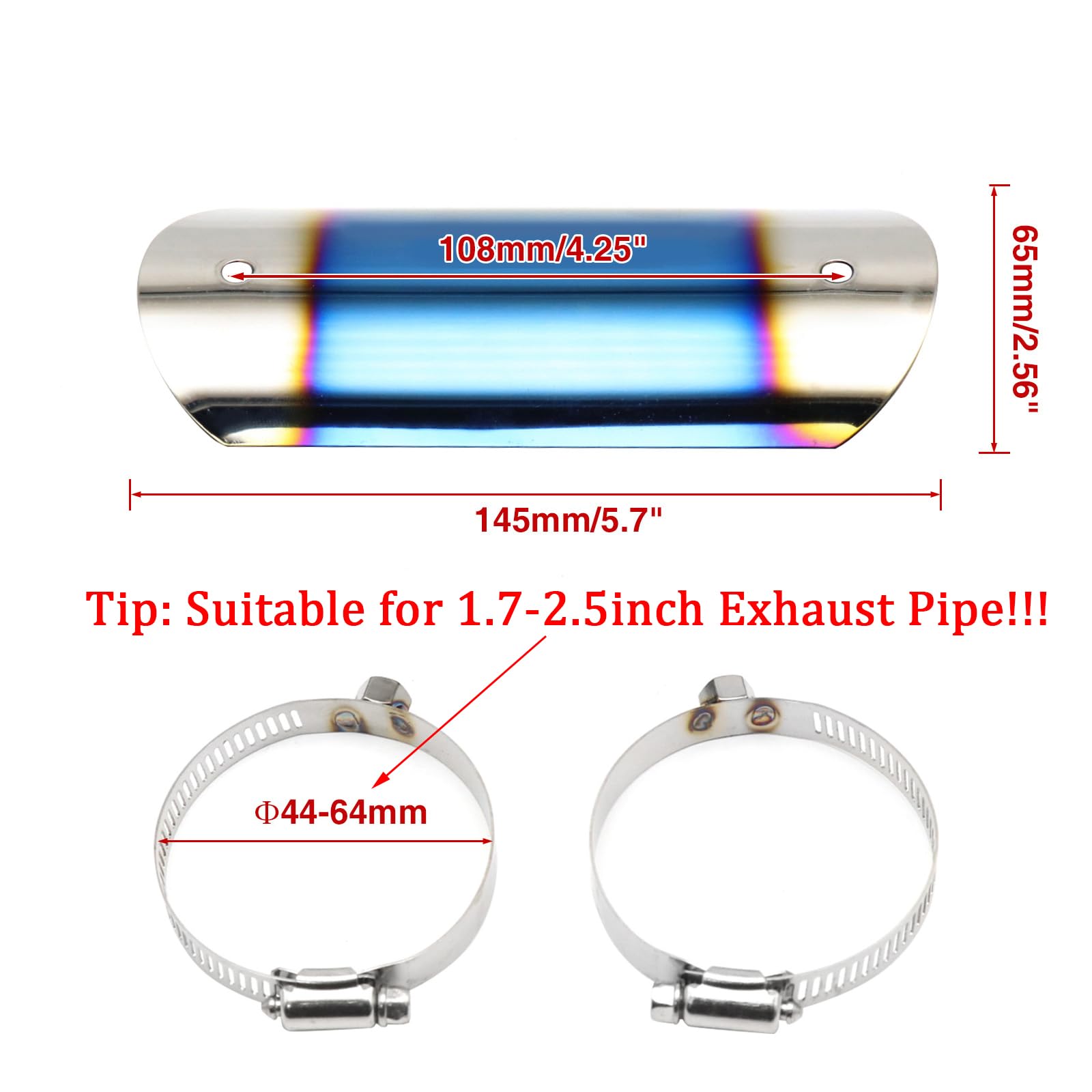 Exhaust Heat Shield Muffler Pipe Protector - Stainless Steel Imitation Carbon Fiber Cover for Car & Truck - Perfect for High-Temperature Protection & Engine Performance Enhancement