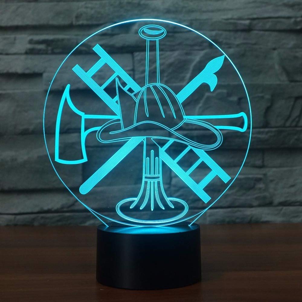 3D Extinguisher Night Light - LED Touch Switch Desk Lamp with 7 Color Changing Modes, Optical Illusion Decor for Home, Office, Kids Room - Perfect Gift for Christmas, Birthday & Children's Decor