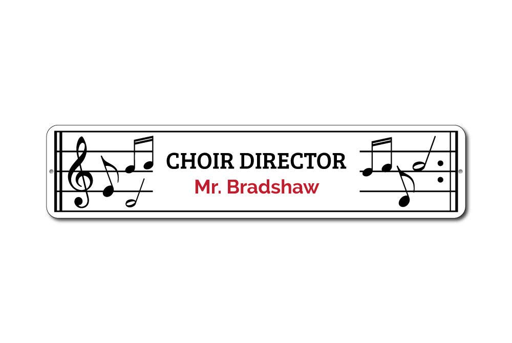 Choir Director Sign - Personalized Teacher Name Sign with Music Notes - 4