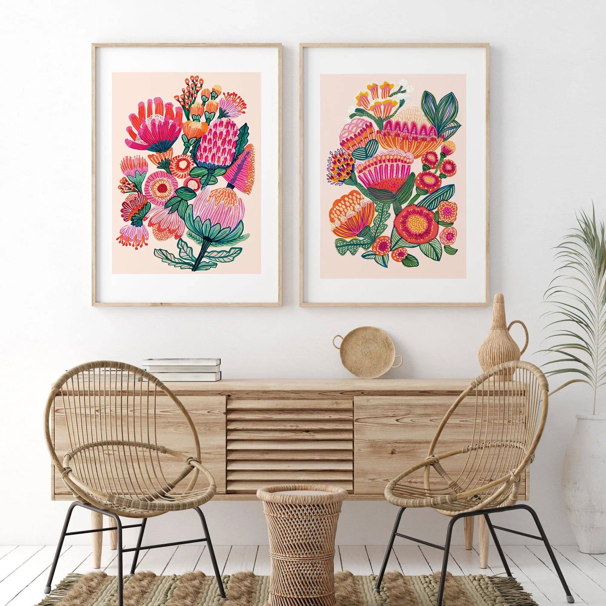 Australian Flowers Floral Wall Art Prints - Botanical Home Decor for Living Room, Bedroom & Office | Perfect for Farmhouse, Boho & Modern Interior Design