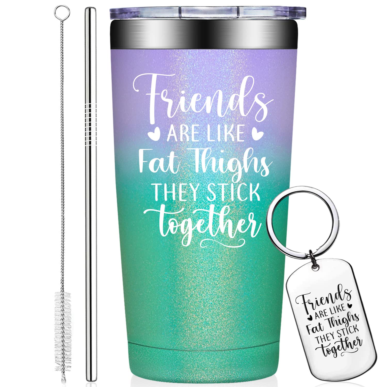 Best Friend Tumbler Cups 20oz - Insulated Stainless Steel Travel Mug for Women, Cute Friendship Gifts for BFF, Sister, Roommate - Perfect for Christmas, Birthday, Anniversary - Great for Coffee, Tea & Cold Drinks at Work, Gym or Travel