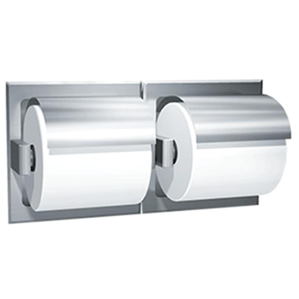 ASI 74022 HSM Double Hooded Toilet Paper Holder - Dry Wall Surface Mount Bathroom Tissue Dispenser for Home & Commercial Use