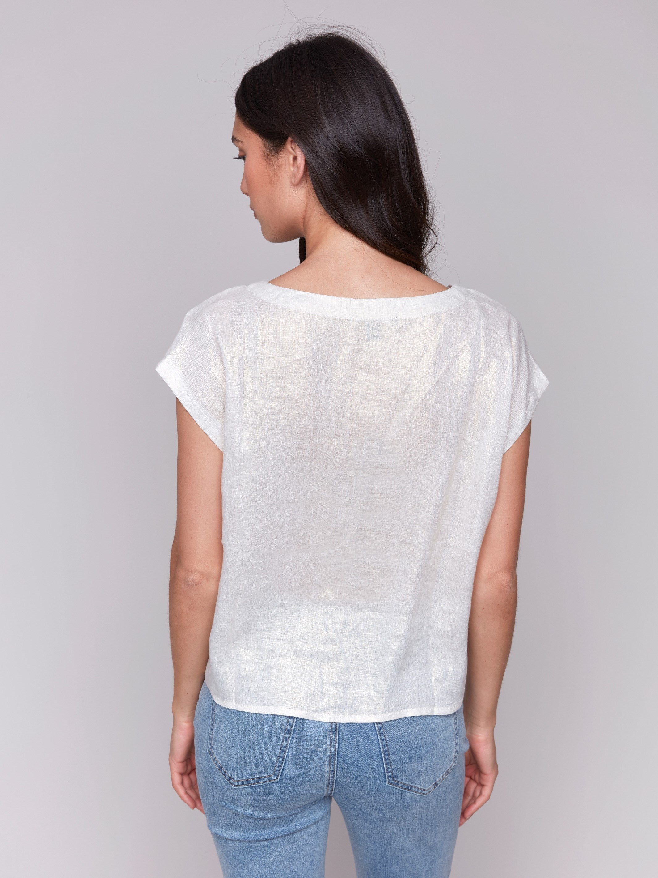 Elegant Foiled Linen Blend Tie Front Blouse in Champagne - Perfect for Office Wear, Date Nights & Special Occasions