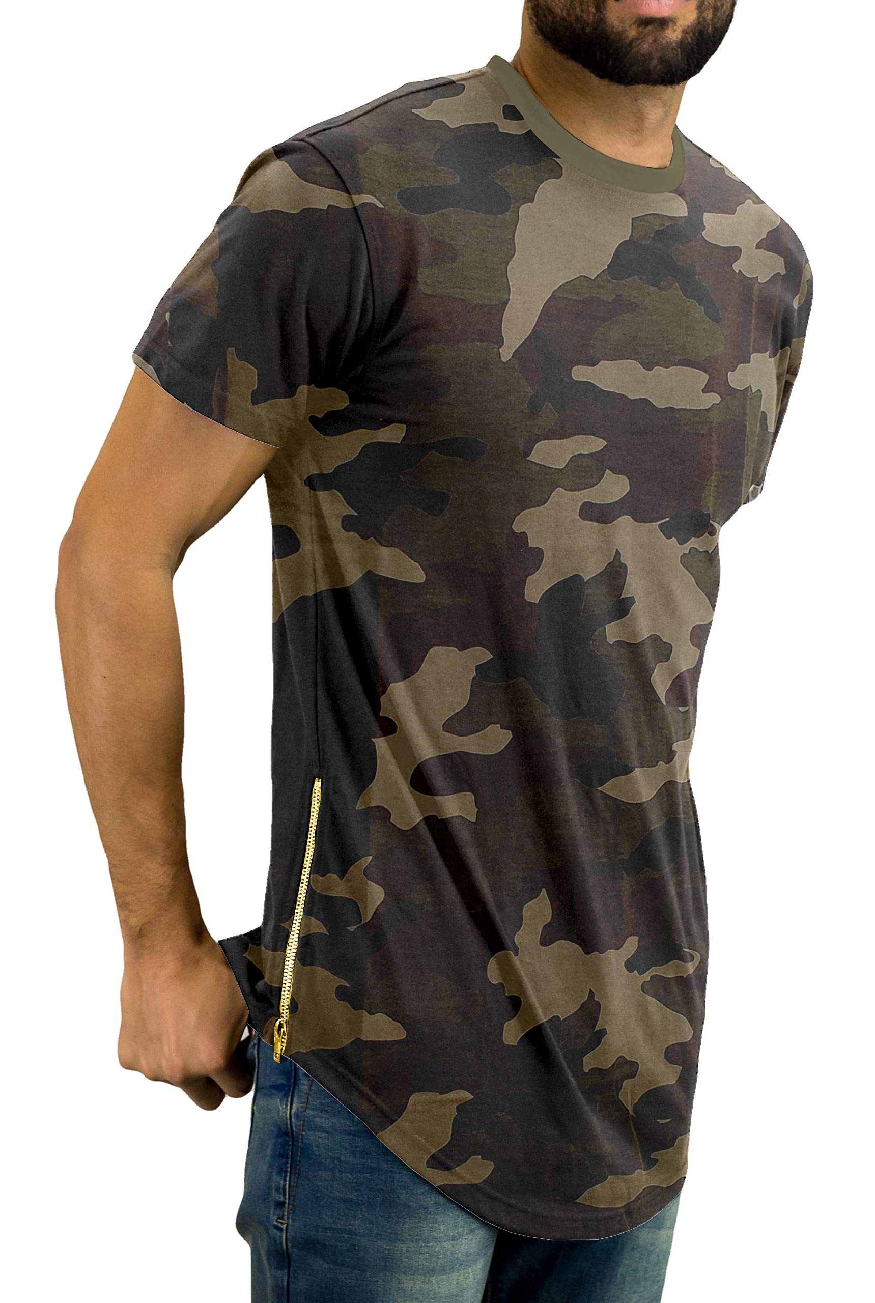 Bleecker and Mercer Men's Hip Hop Streetwear T-Shirt - Longline Scoop Bottom Tee for Hipster Style | Perfect for Casual Wear, Street Fashion & Urban Outfits