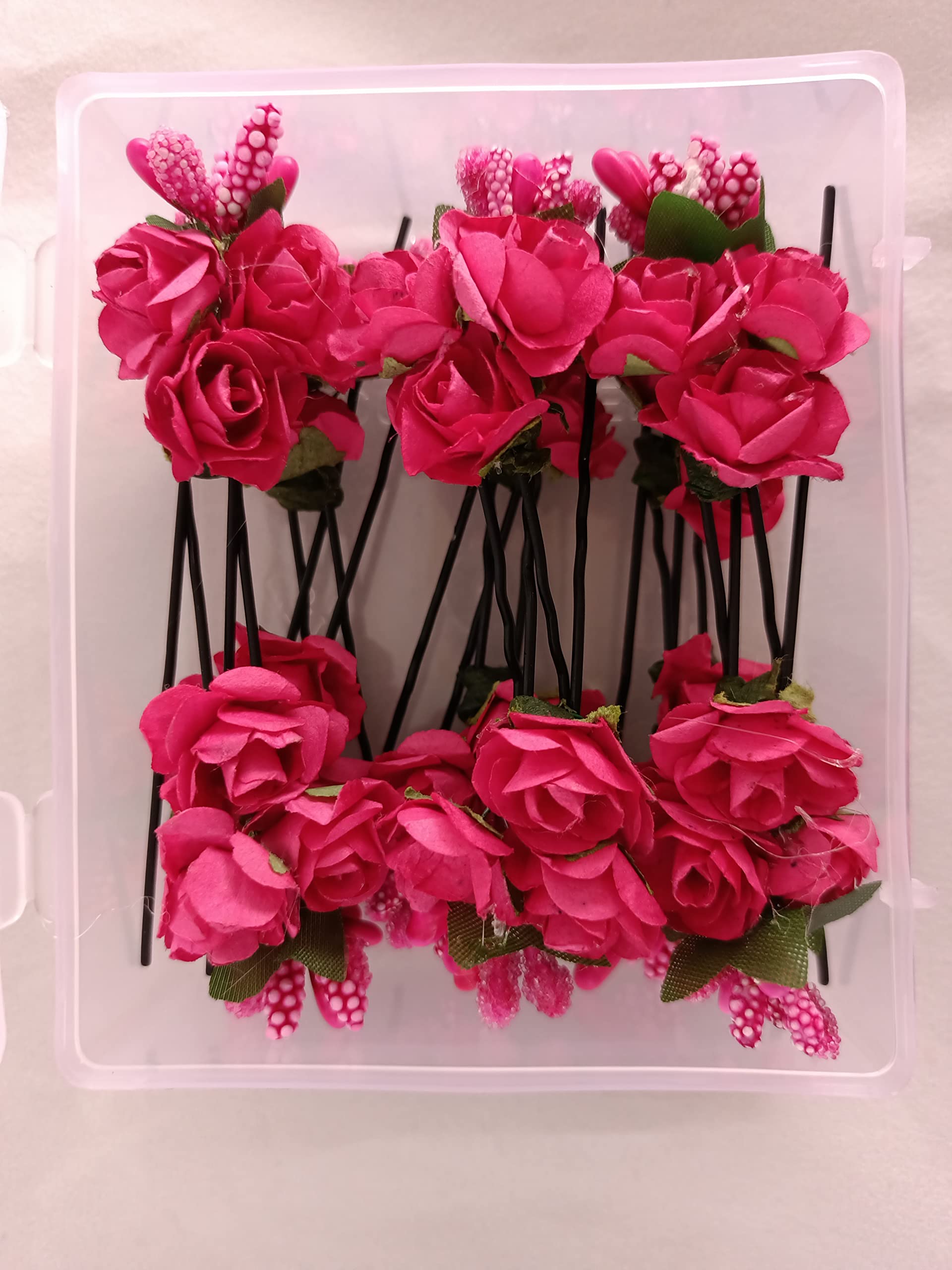 12pcs Magenta Bridal Flower Hair Pins - Wedding Hair Accessories for Brides, Bridesmaids & Special Occasions (Perfect for Weddings, Proms & Formal Events)