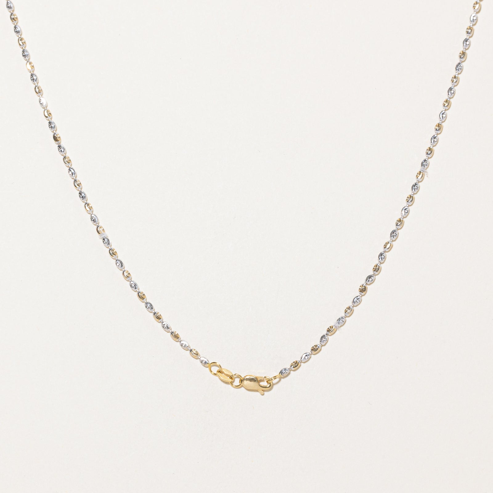 18K Two-Tone Gold Bead Chain Necklace - 17.5 Inch | Elegant Layering Piece for Women, Perfect for Everyday Wear, Gifts & Special Occasions