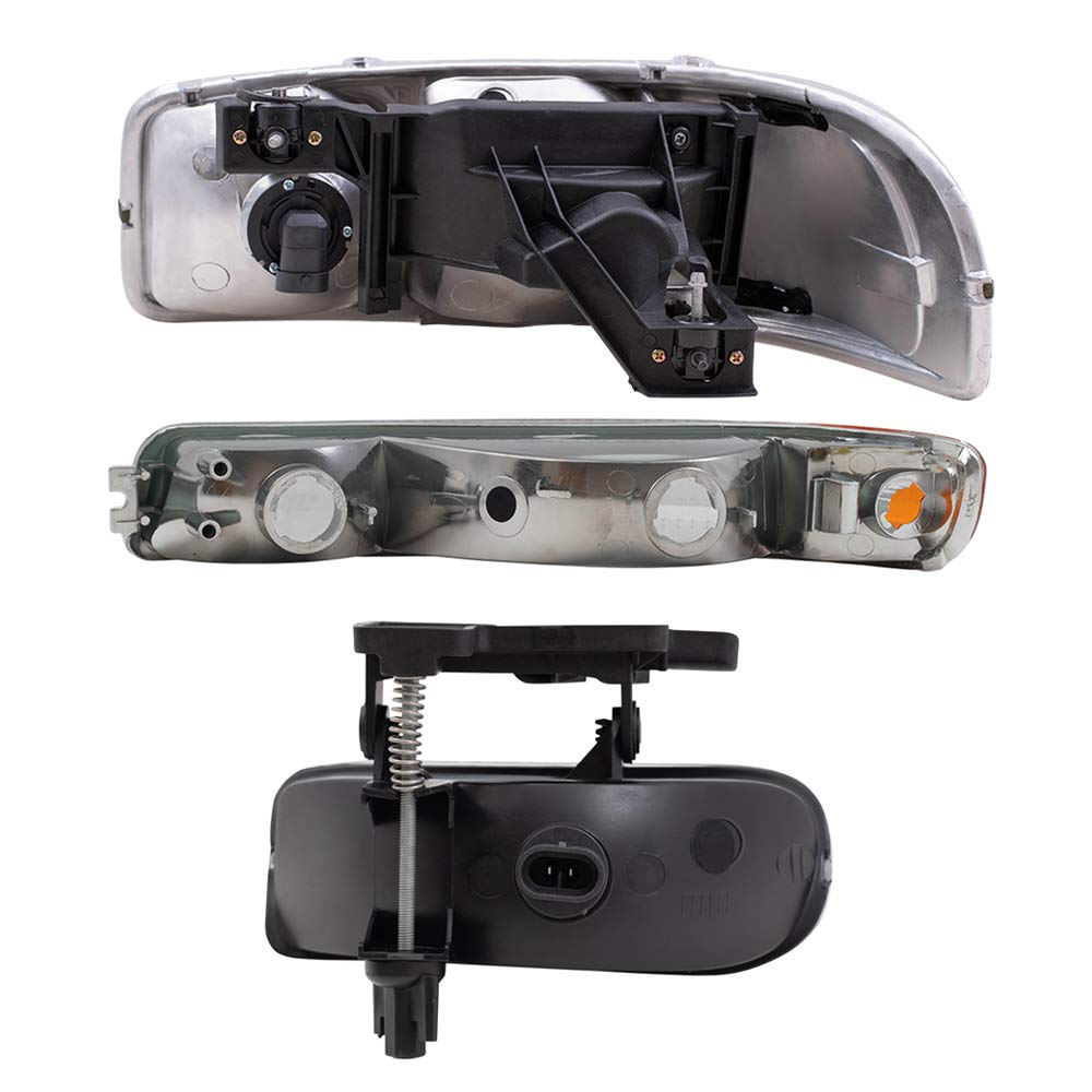 Premium 6-Piece Halogen Headlight Kit with Signal Marker & Fog Lights - Compatible with 1999-2007 GMC Sierra Pickup Truck (Part #10385054, 10385055) - Perfect for Night Driving & Off-Road Adventures