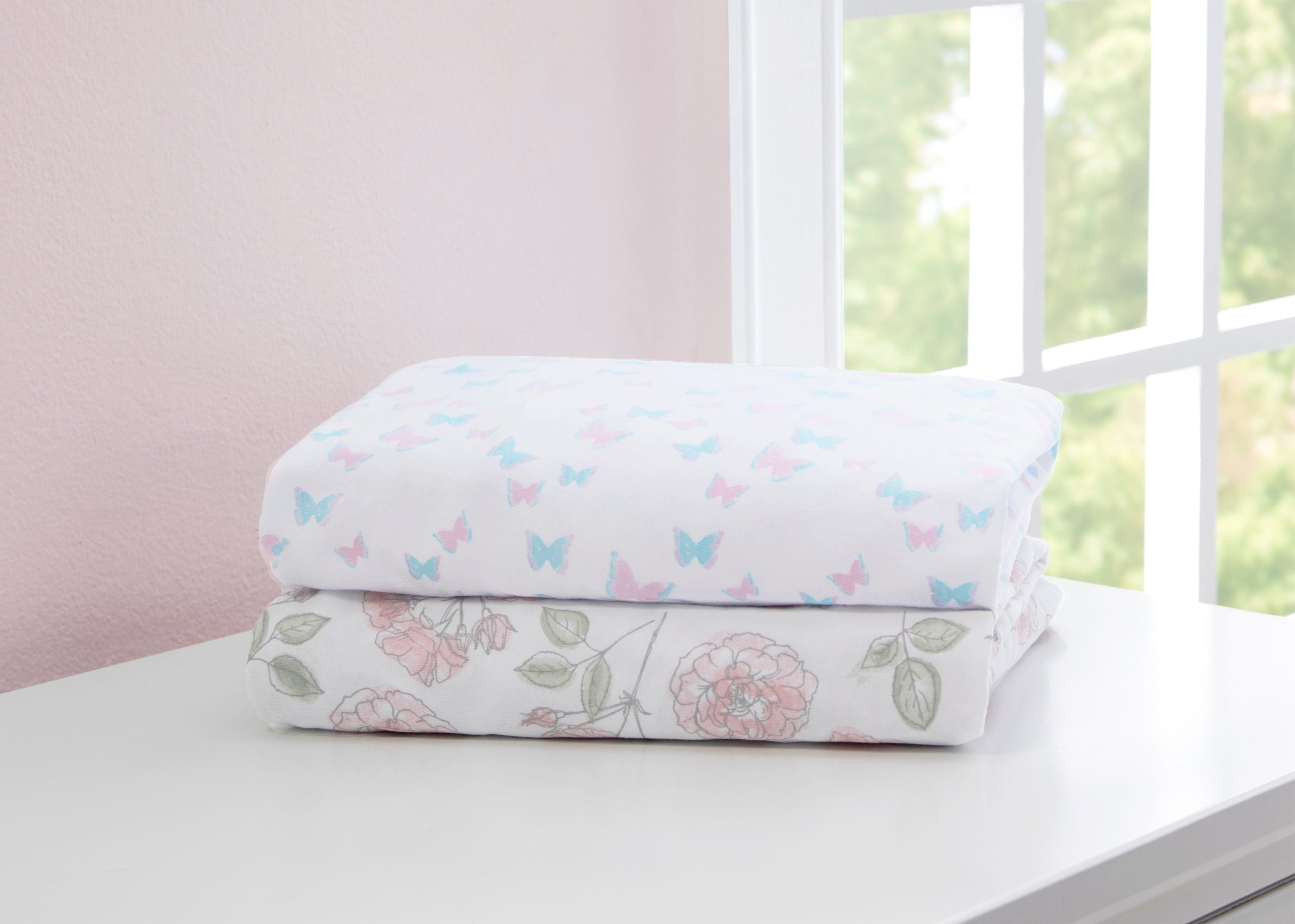 Soft & Breathable 2-Pack Garden Party Fitted Crib Sheets | Organic Cotton Baby Bedding | Perfect for Nursery, Daycare & Travel Use
