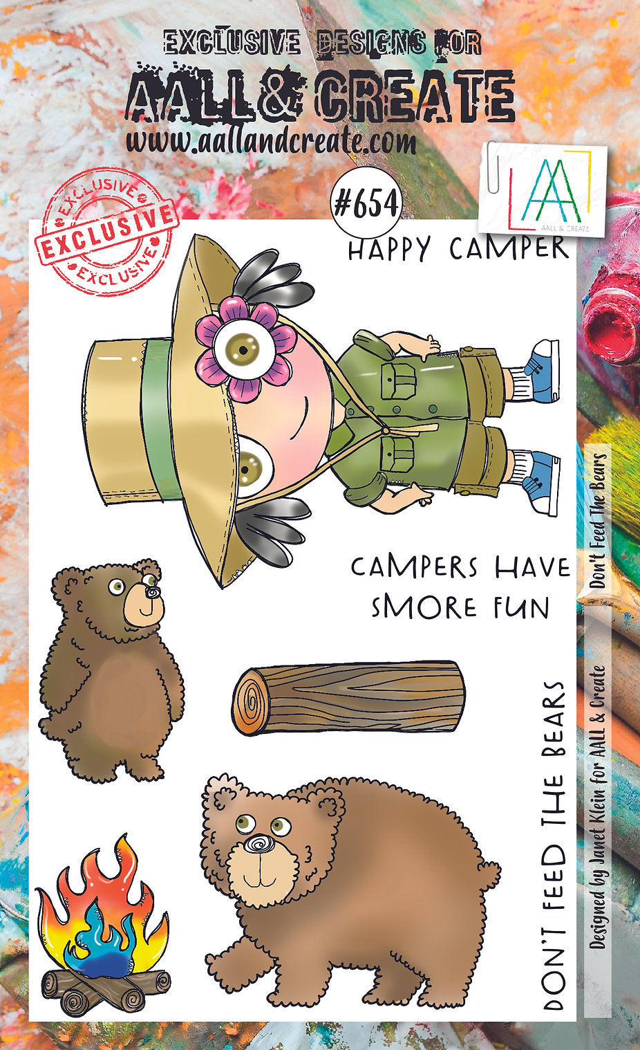 AALL and Create A6 Stamp Set - Don't Feed The Bears - Perfect for Scrapbooking, Card Making, and DIY Paper Crafts