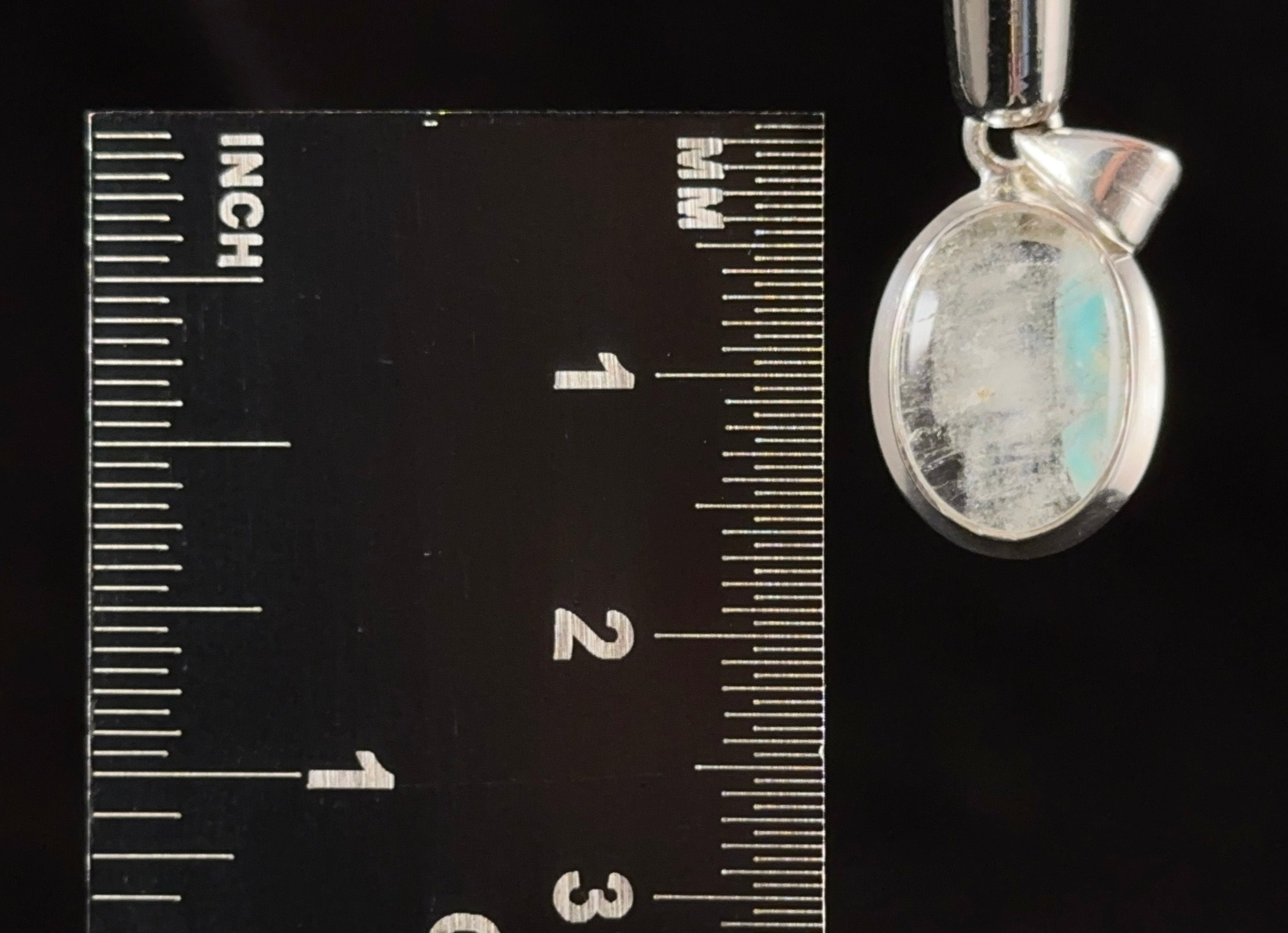 AJOITE in Quartz Crystal Pendant - Sterling Silver Oval Cabochon Fine Jewelry | Healing Crystals & Stones for Meditation & Energy Work | Unique 54524 Gemstone Necklace for Spiritual Healing & Chakra Balancing