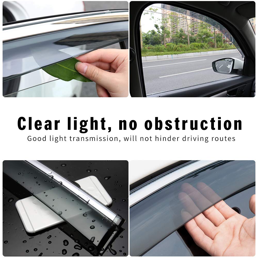 Volvo XC60 2018-2019 Car Window Visors - 4Pcs Smoke Rain Guards & Wind Deflectors - Tape-On Mount Side Window Vent Shades - Perfect for Rain Protection and Improved Airflow While Driving