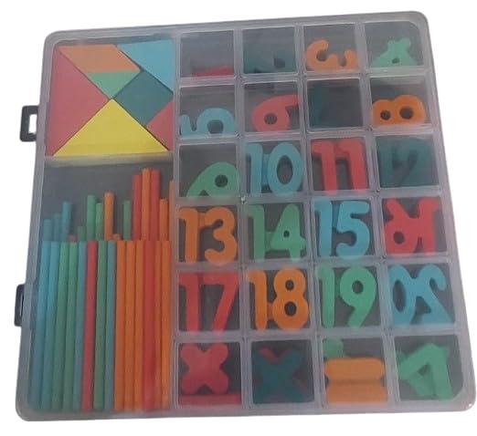 Spylark Toys - Wooden Box Number Puzzle with Sticks & Shapes for Kids - Educational Math Learning Game for Toddlers Ages 3-5 - Perfect for Preschool Classroom & Homeschool Activities (Pack of 1)