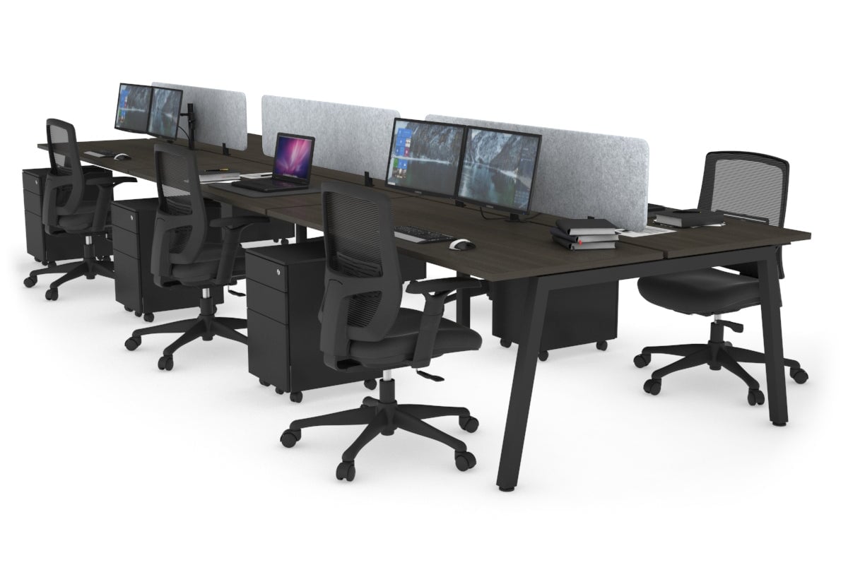 6-Person Office Workstation Desk - 1800L x 700W Dimensions - Ideal for Collaborative Workspaces & Team Projects