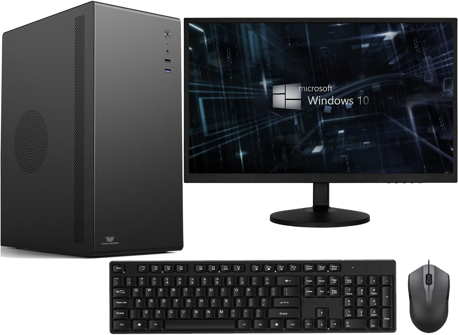 Veno Scorp Optiplex Intel i7-4770 16GB RAM 256GB M.2 SSD WiFi Windows 11 Desktop PC with 21.5-inch V100 Monitor - Powerful Home & Office Computer for Work, Gaming, and Multimedia