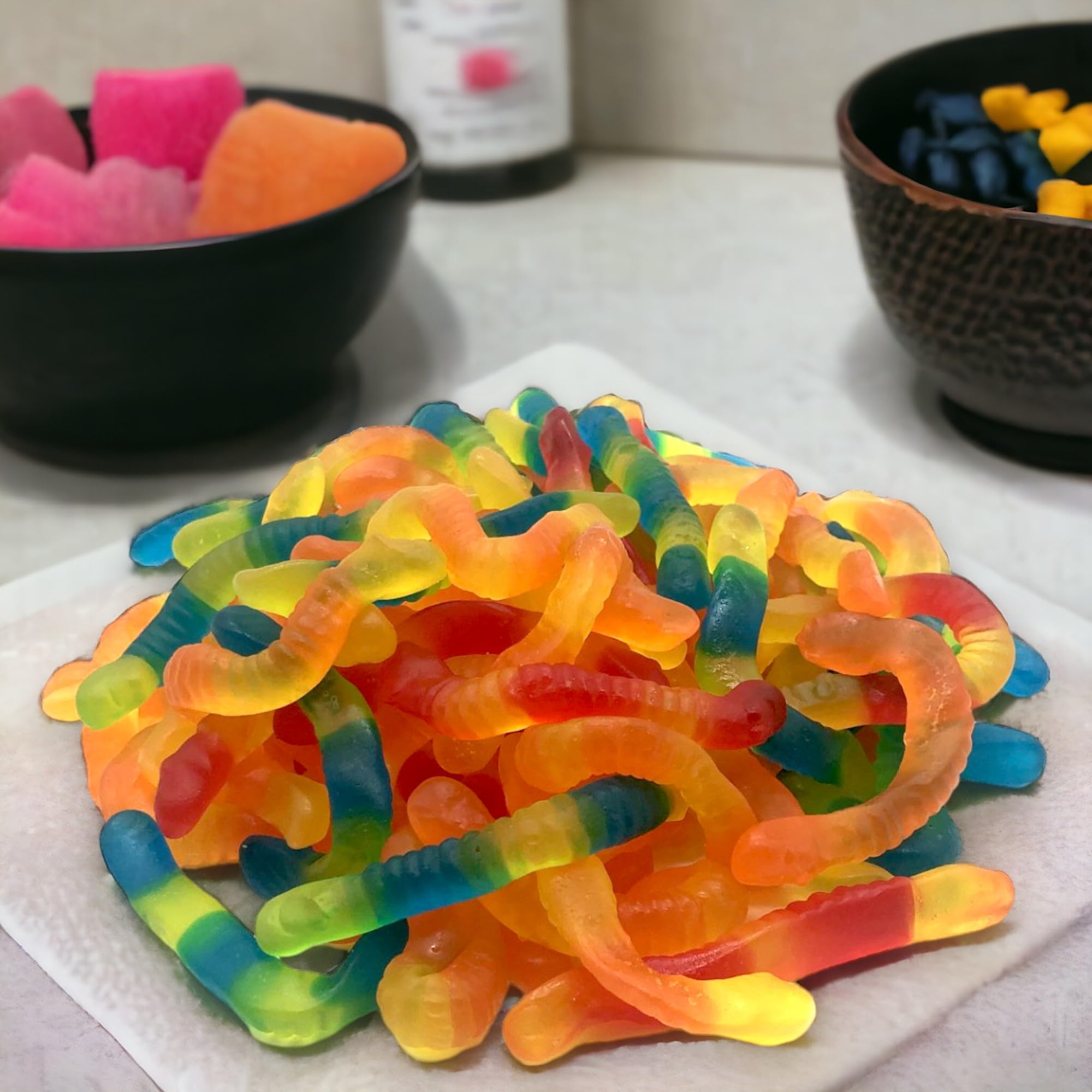 Sugar-Free Gummy Worms Candy - 1.5 lbs Bulk Pack | Gluten Free, Low Calorie Fruit Flavored Gummies for Keto & Diet | Perfect for Parties, Movie Nights & Healthy Snacking (24 oz)